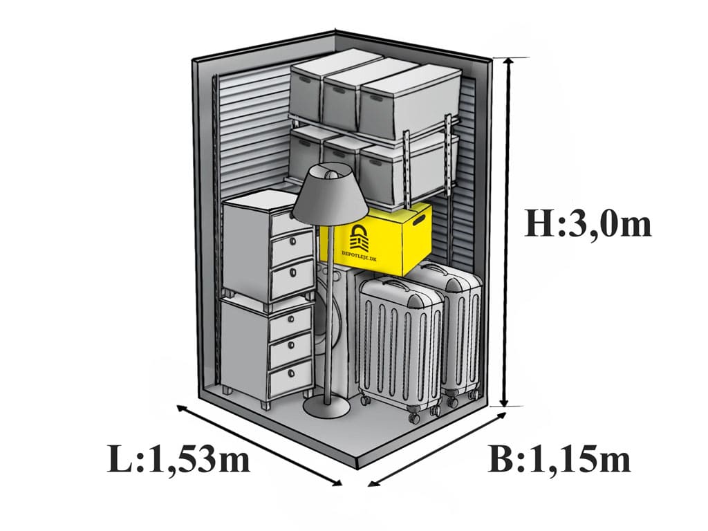 Indendørsopbevaring i Roskilde - 1,7m2